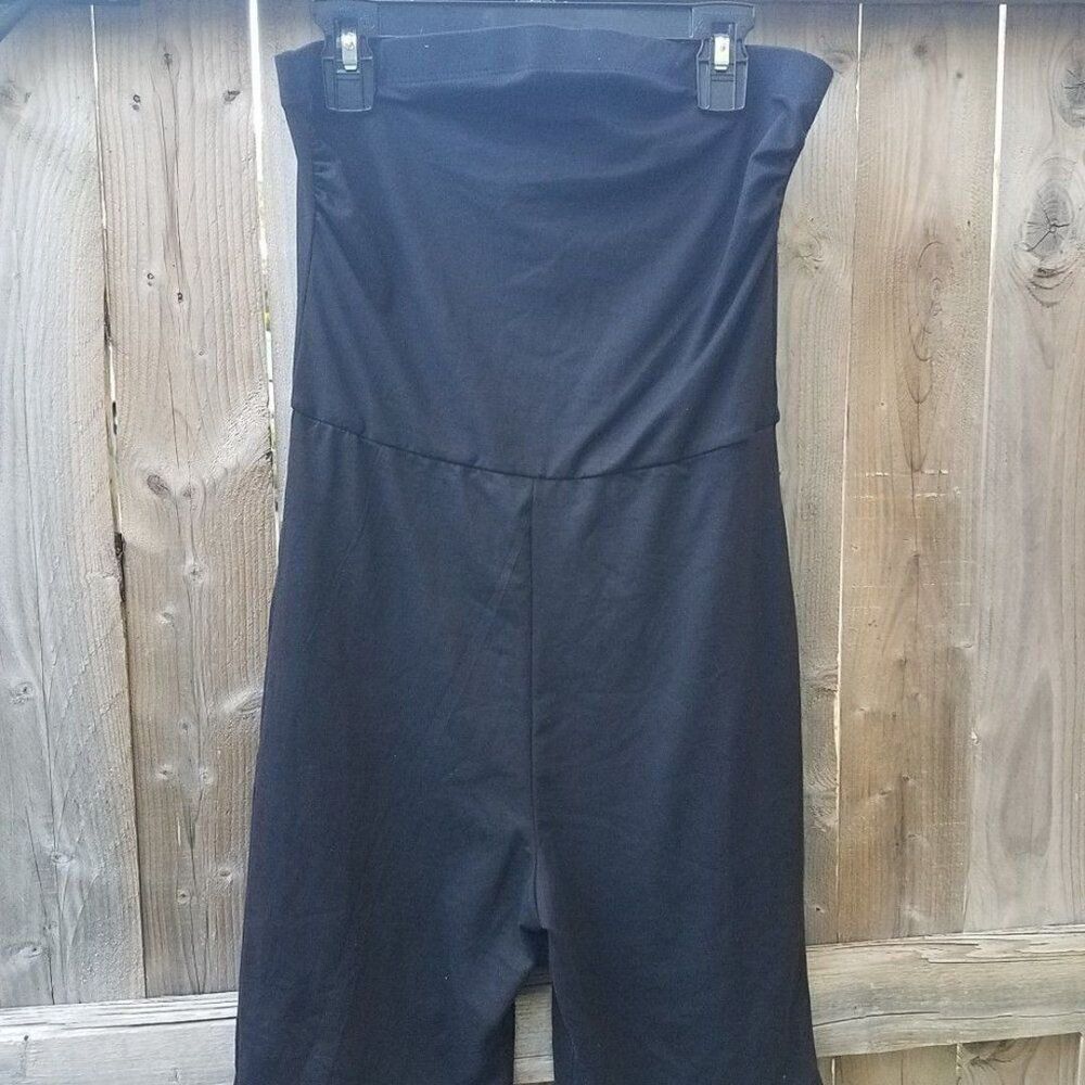 Medium Solid Black Romper Women's Juniors by Love Cameron - Picture 2 of 7